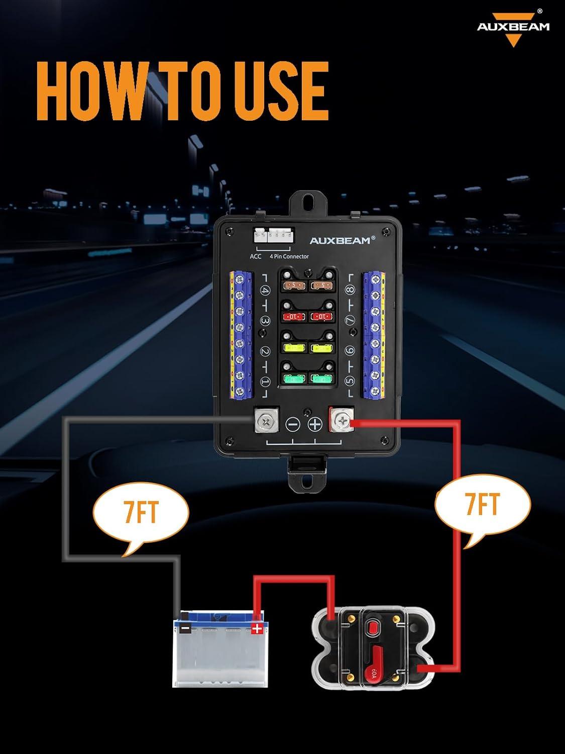 7FT 7AWG Battery Cables Tinned Copper Ring Terminal Lugs Battery Wires