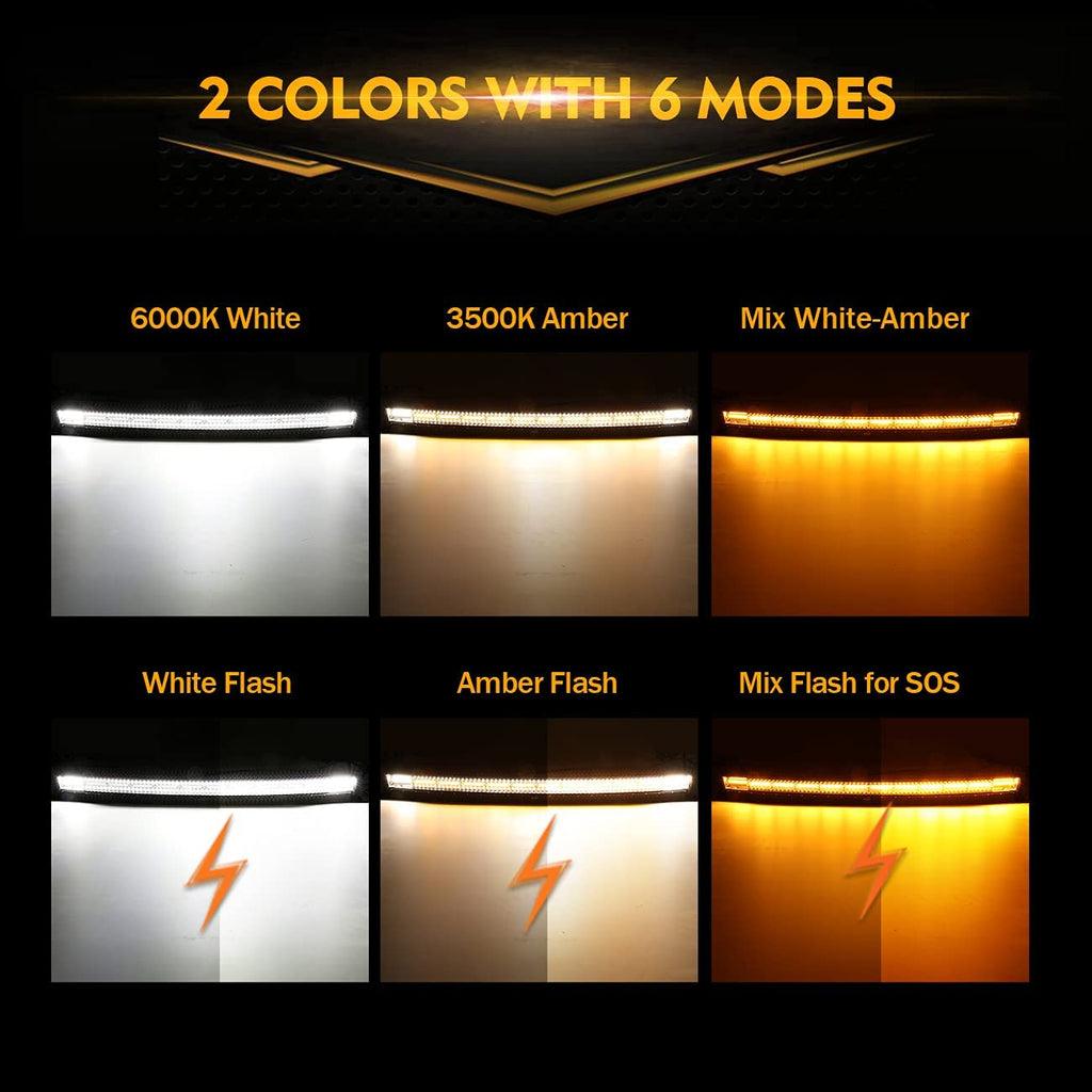 50 Inch 6 Modes Curved LED Light Bars & LED Light Bar Mounting Bracket Combo for Can-am Maverick X3