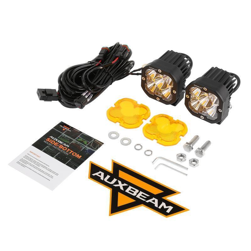 3 Inch LED Pods Lights with Additional Amber Covers & Front Bumper Fog Lamp Mounting Bracket for Ford 1999-2016 F250 F350 F450