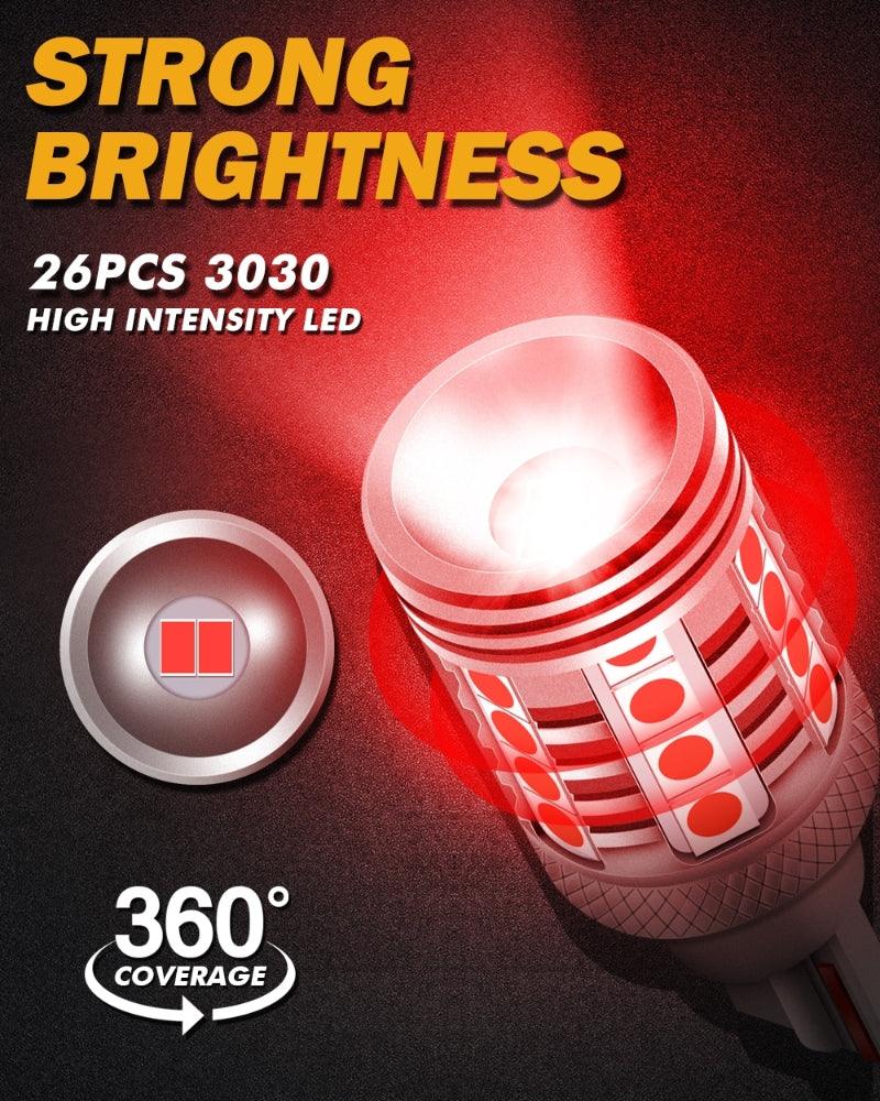 912 921 T15 W16W LED Strobe Flashing 3rd Brake Center High Mount Stop Light 20W 350% B3 Series | 2 Bulbs
