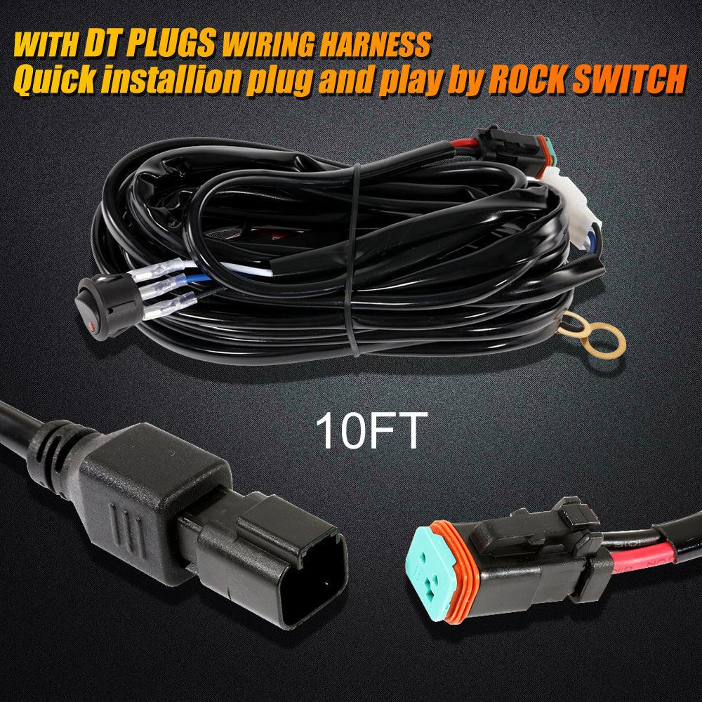 NEW 12"/22"/32"/42"/52" 5D-PRO Light Bars with DT Wiring Harness Kit For 2002 Ford F150