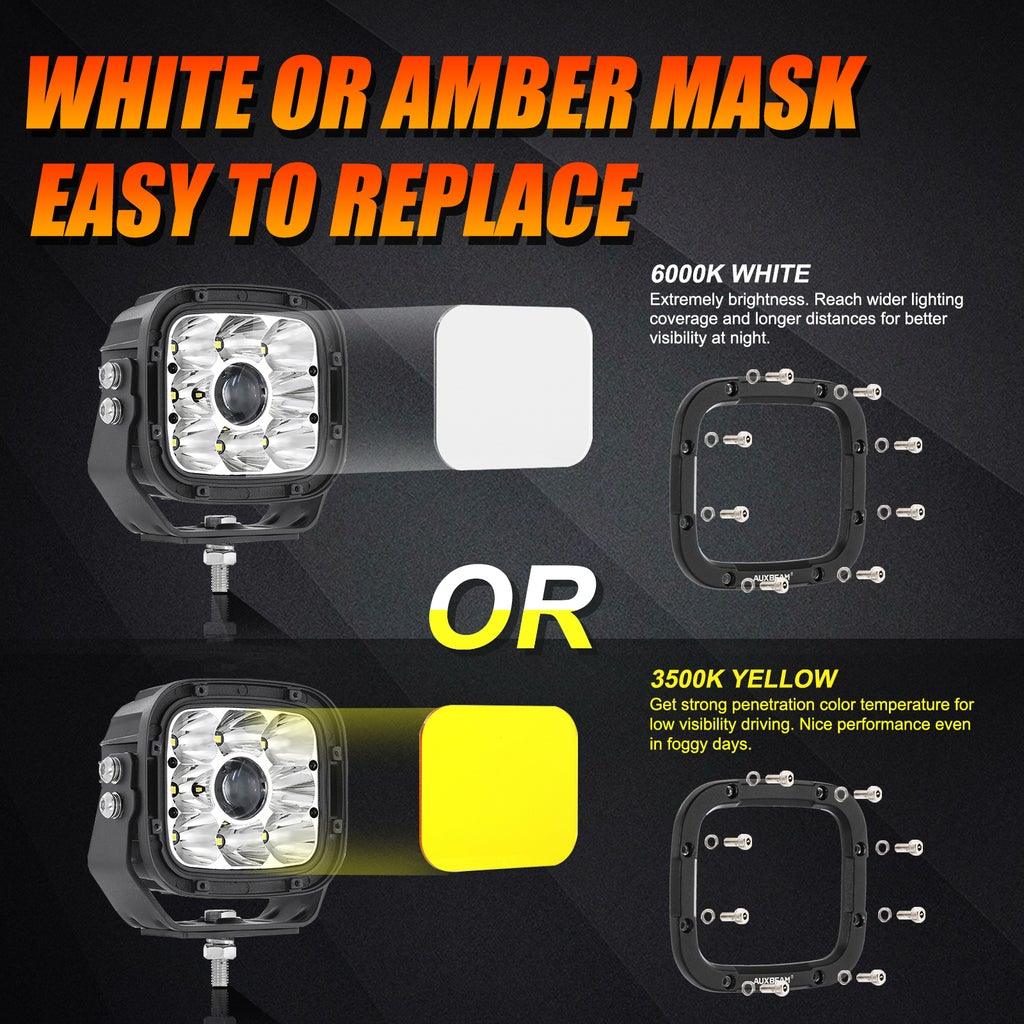 Additional Amber Covers for 5 Inch 110W White/Amber Spot LED Driving Lights