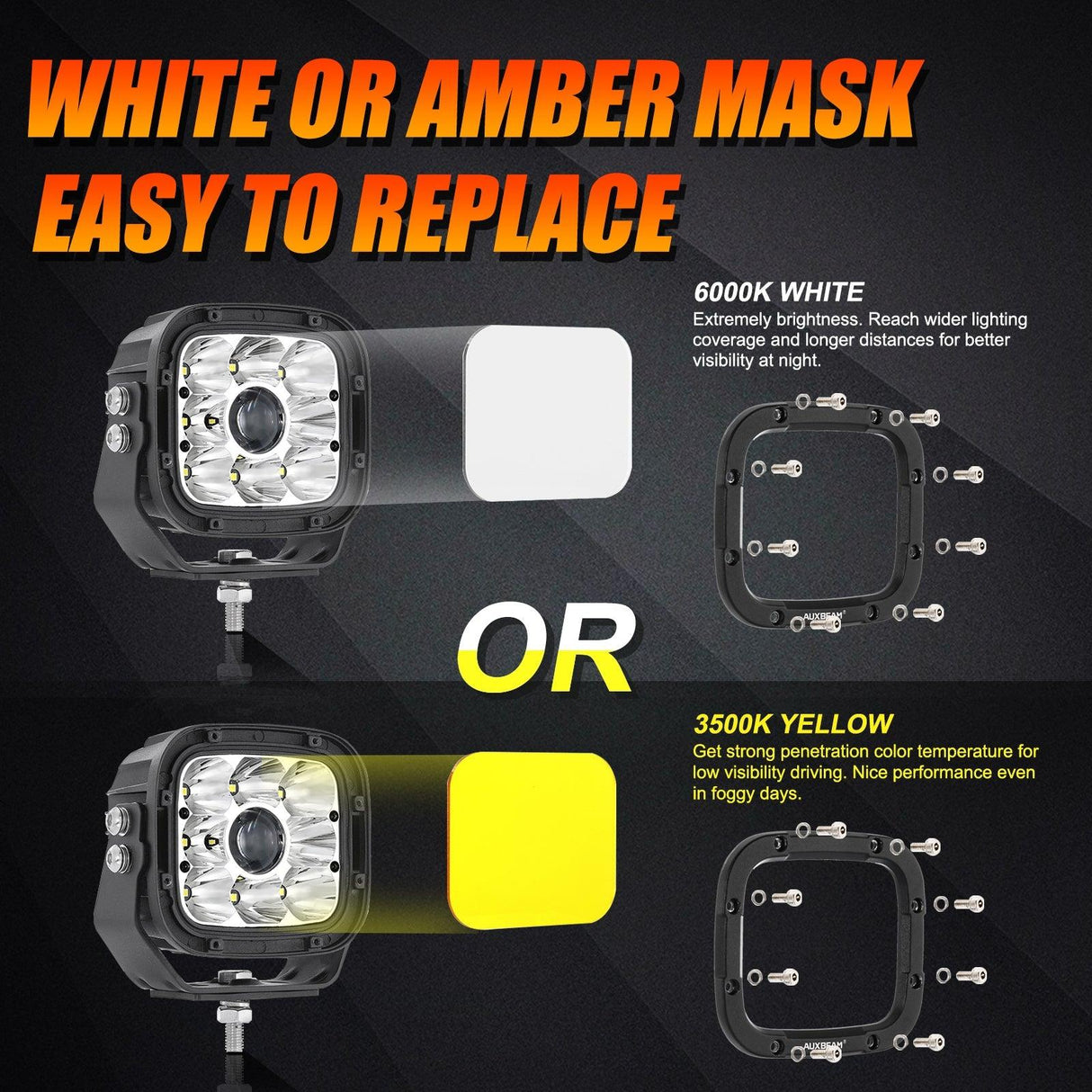 (2pcs/4pcs set) 5 Inch 110W White/Amber Spot Light LED Driving Lights for Toyota Tacoma
