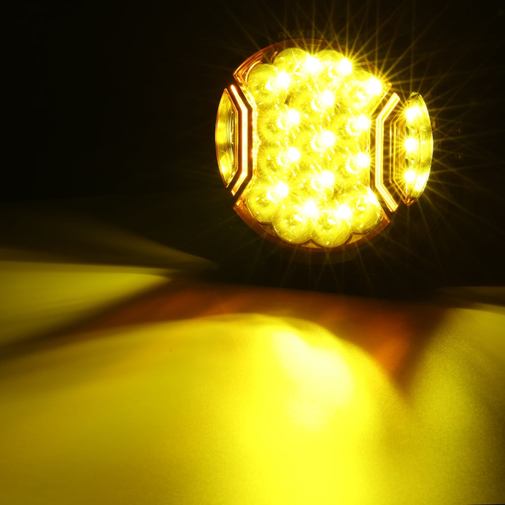 V-ULTRA Series | 7 Inch 226W LED Side Shooter Amber Pod Lights with Amber DRL