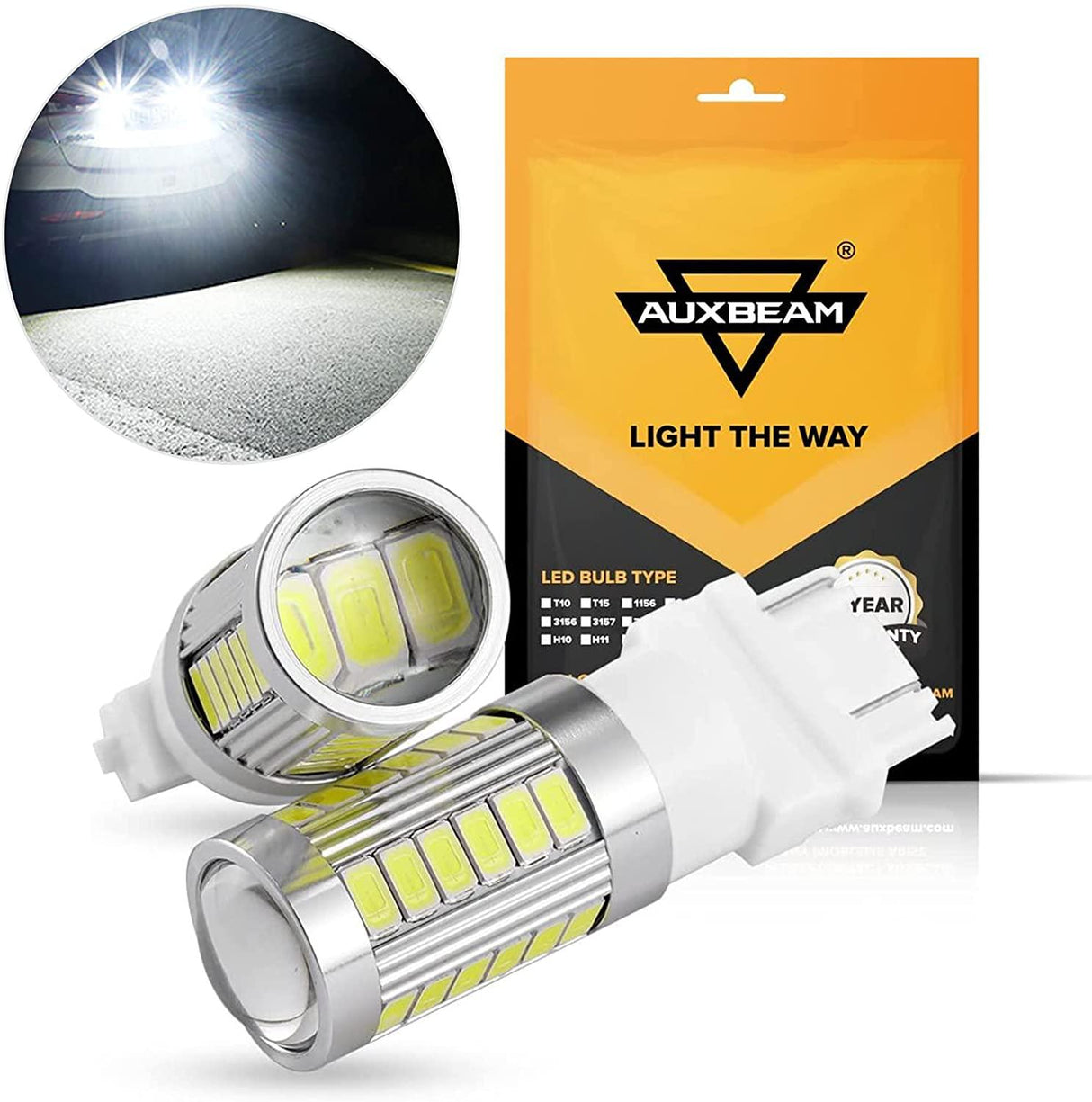 33pcs-LED 3020SMD Cool White/Amber/Red 8000LM LED Brake/Reverse/Parking/Tail/Turn signal Light