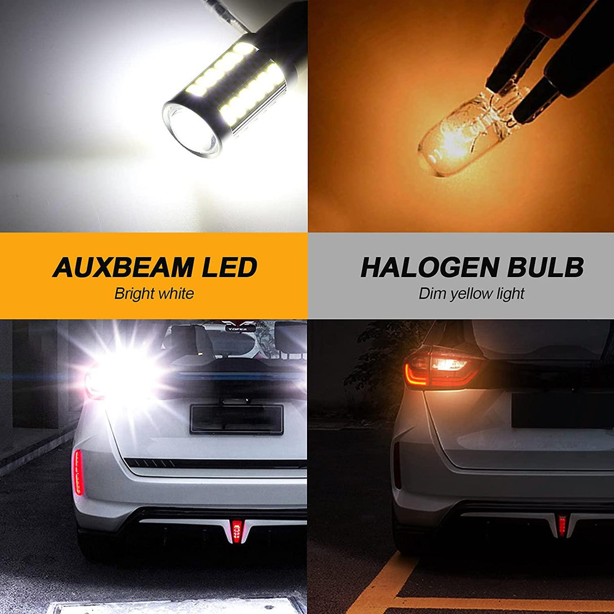 1157 BAY15D LED Backup Reverse/Turn Signal/Brake Tail/Side Marker Light Bulbs 20W 4000LM 6500K White 33LED Series | 2 Bulbs