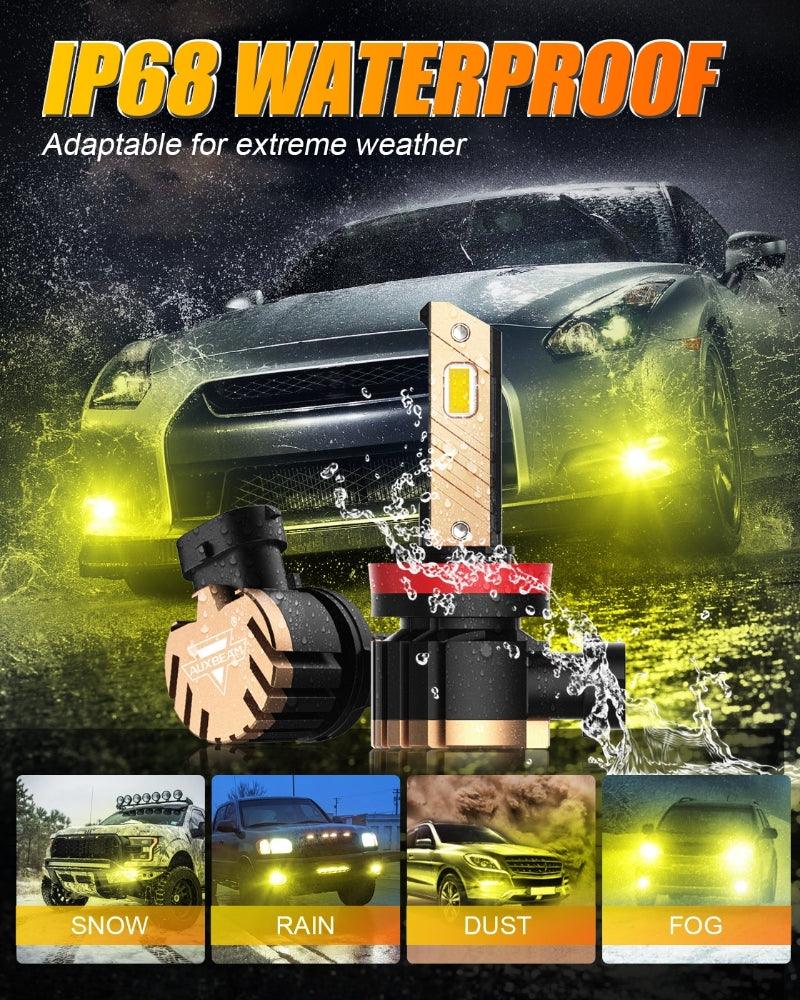 H11 H9 H8 H16JP LED FOG Light/DRL Bulbs 44W 8000LM 3000K Golden Yellow Z3 Series | 2 Bulbs