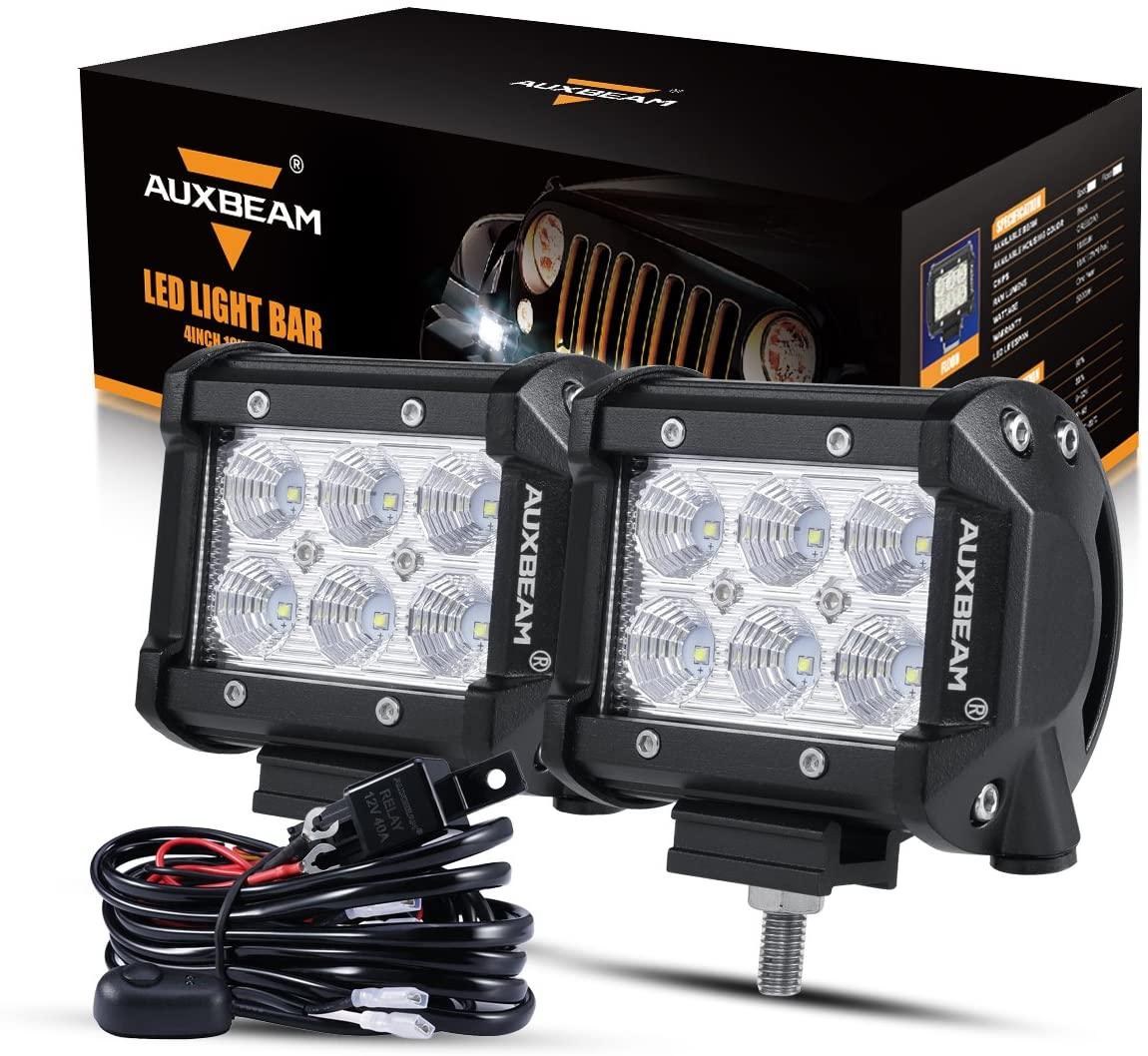 4 inch Classic-SM Series Dual Row LED Pod Lights Spot/Flood Beam & A-Pillar Mounting Bracket for 2016-2021 Yamaha YXZ 1000R models