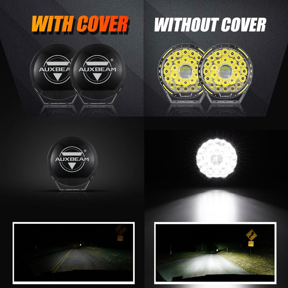 (2pcs/set) 7 Inch/ 9 Inch Round LED Driving Light Black Cover Light Shield Cover