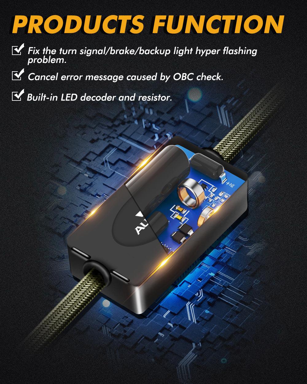 π7443 C8-Model Decoder Anti-Flicker CANBUS Resistors Decoder Avoid Fast Hyper Flash Turn Signal Blink Light Dashboard Error Code 2pcs/set