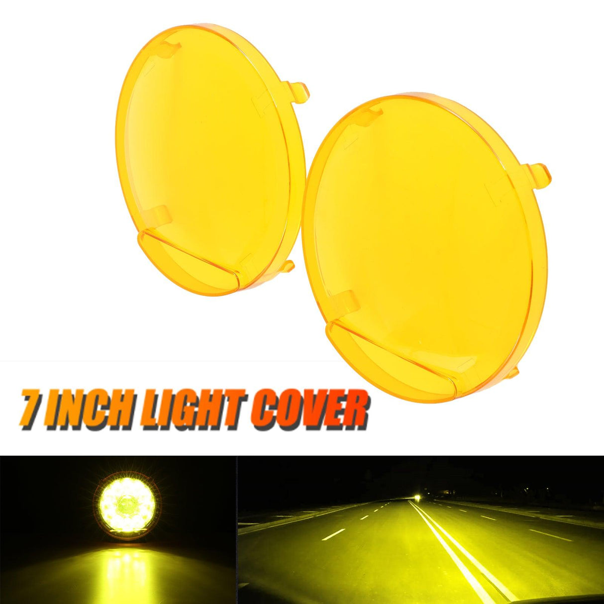 (2pcs/set) 7 Inch/ 9 Inch Round LED Driving Light Amber Cover Light Shield Cover
