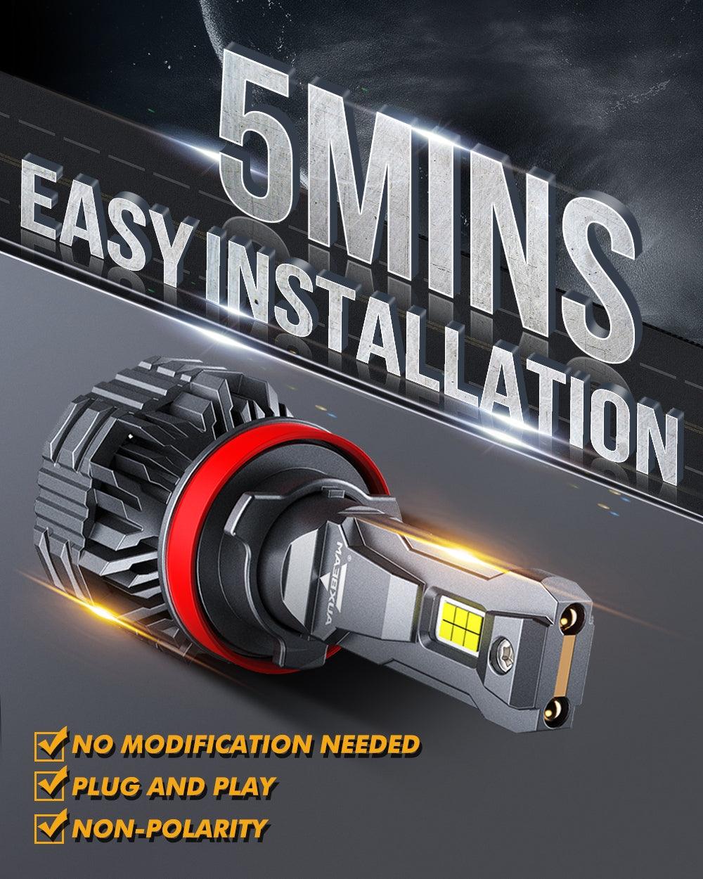 9005+H11 LED HEADLIGHT BULBS 110W 24000LM F22 SERIES HIGH BRIGHTNESS 6500K COOL WHITE | 4 BULBS