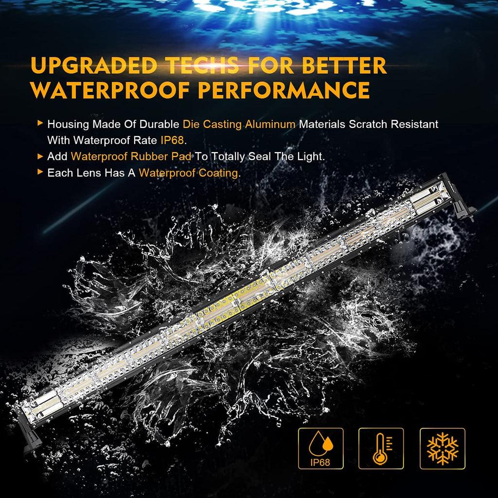 50 Inch 6 Modes Curved LED Light Bars & LED Light Bar Mounting Bracket Combo for Can-am Maverick X3