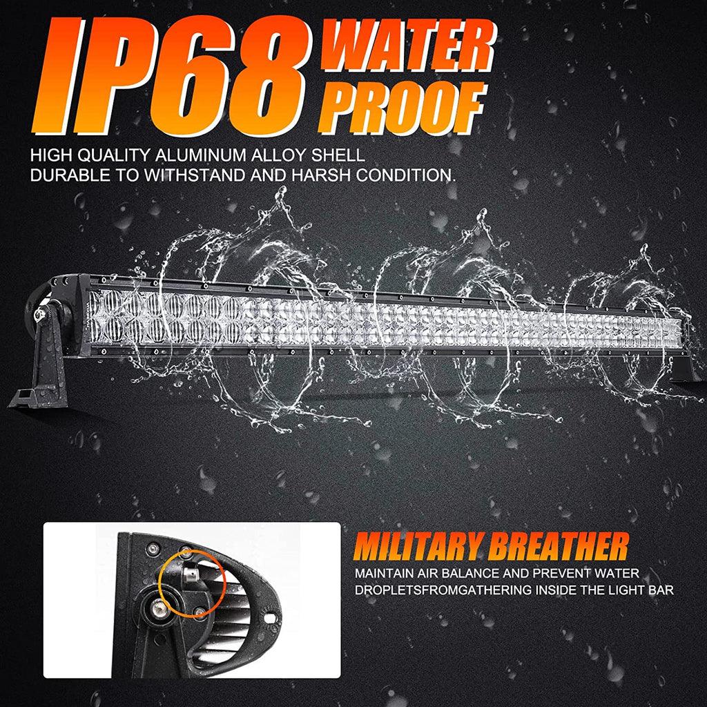 22 Inch-52 Inch 5D Series Straight/Curved Combo Beam Double Row LED Light Bar for Chevy Tahoe