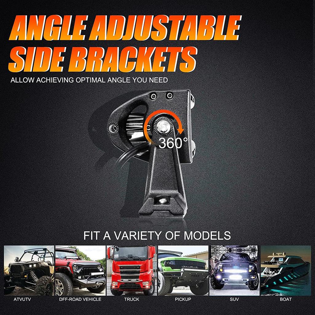 22 Inch-52 Inch 5D Series Straight/Curved Combo Beam Double Row LED Light Bar for Chevy Tahoe