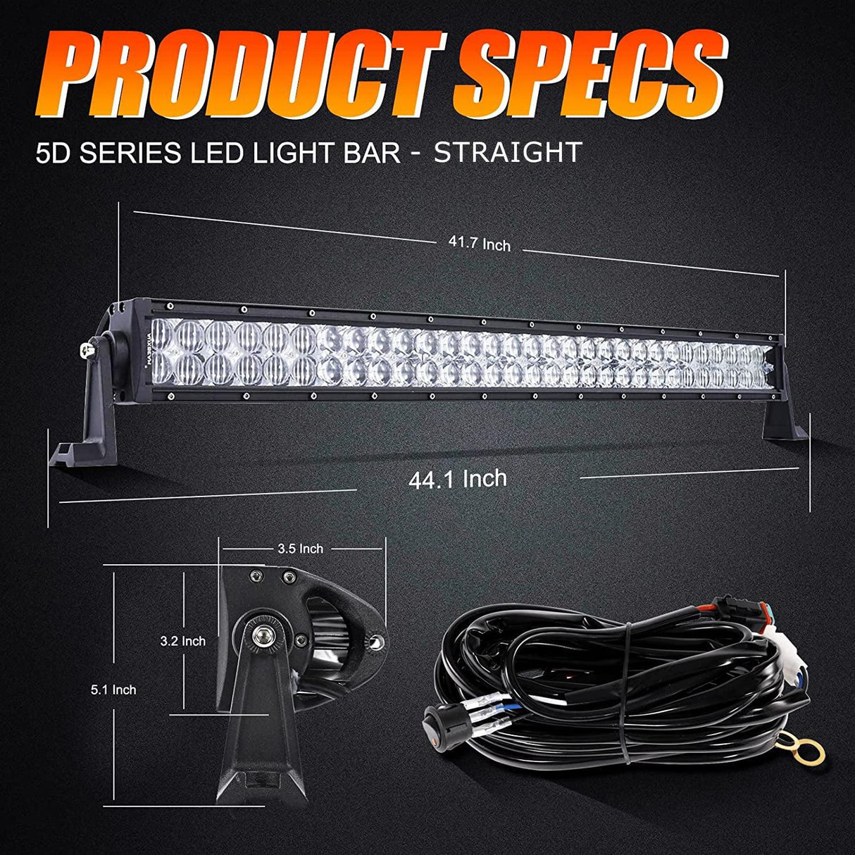42 Inch 5D Series LED Light Bar & Car Roof Windshield LED Light Bar Mounting Bracket for 2014-2019 Can-Am Commander 1000 800 Models