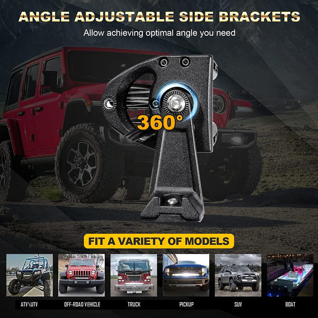 42 Inch 5D Series LED Light Bar & Car Roof Windshield LED Light Bar Mounting Bracket for 2014-2019 Can-Am Commander 1000 800 Models