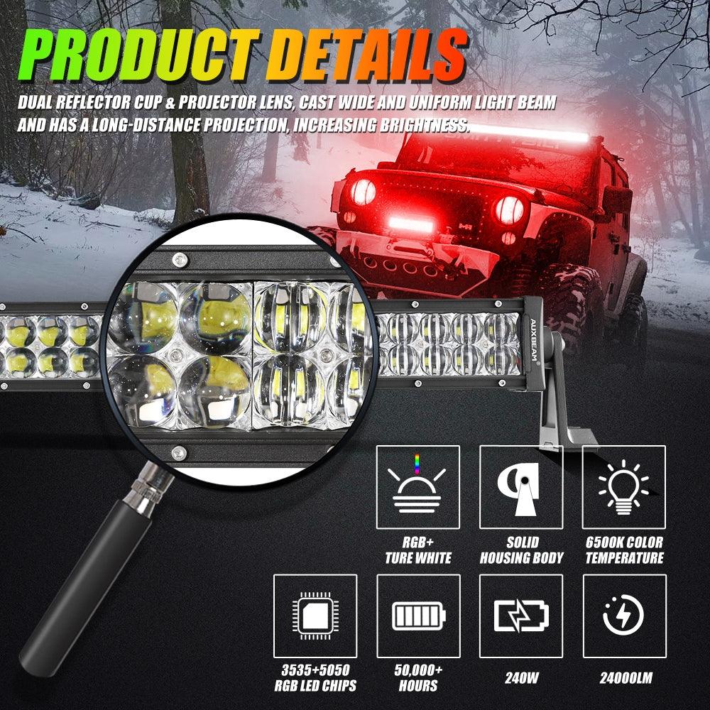 New 42 Inch V-PRO Series Straight RGBW Color Changing Off Road Led Light Bar for ATV UTV SIDE BY SIDES