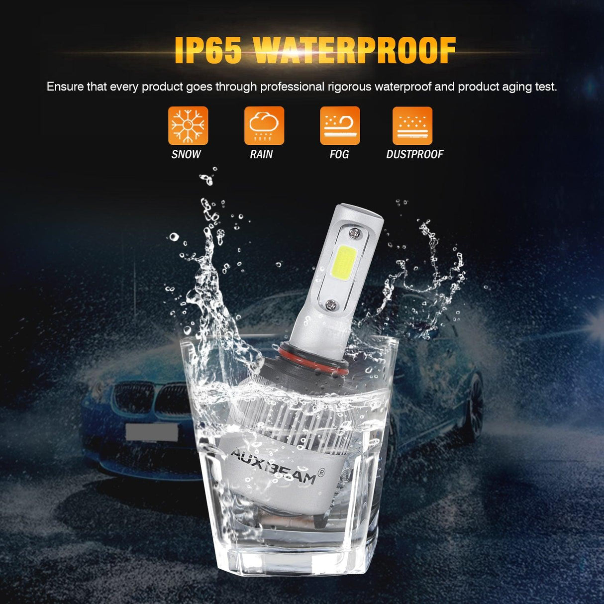 9005+9006 LED Headlight Bulbs 72W 8000ML S2 Series Super Brightest COB 6500K Cool White | 4 Bulbs