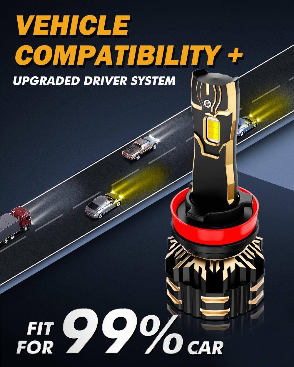 H11/H9/H8/H16JP LED Bulb Fog Lights/Low Beam Lights 110W 25000LM GX Bi-Color Series High Power & Brightness Dual Color Switchback | 2 Bulbs