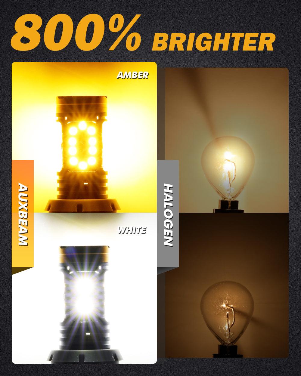 🆕1157 BAY15D LED Front Turn Signal & DRL Light Bulbs 800% High Brightness CAN-Bus Error Free Dual Color Switchback White & Amber B31 Series | 2 Bulbs