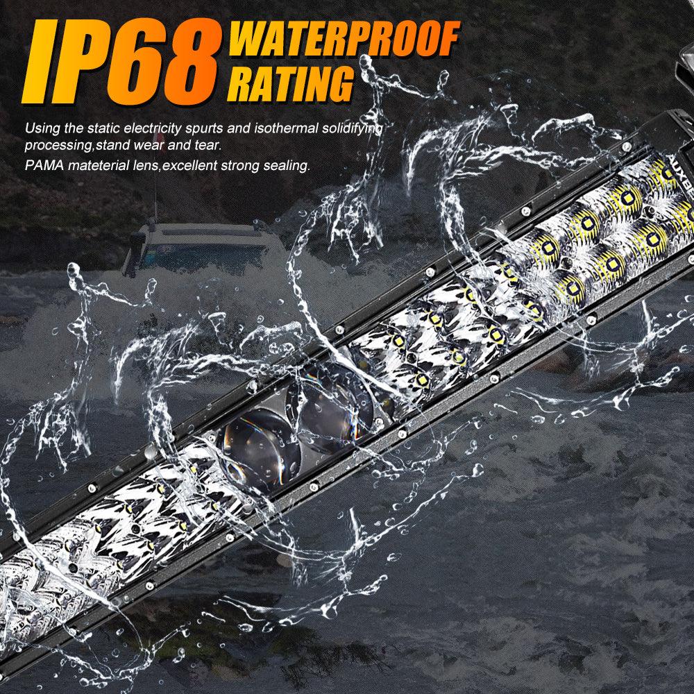 22 Inch 5D-PRO Series 22000LM Spot Beam Off Road Led Light Bar+Universal Mounting Brackets Adjustable Pillar Hood