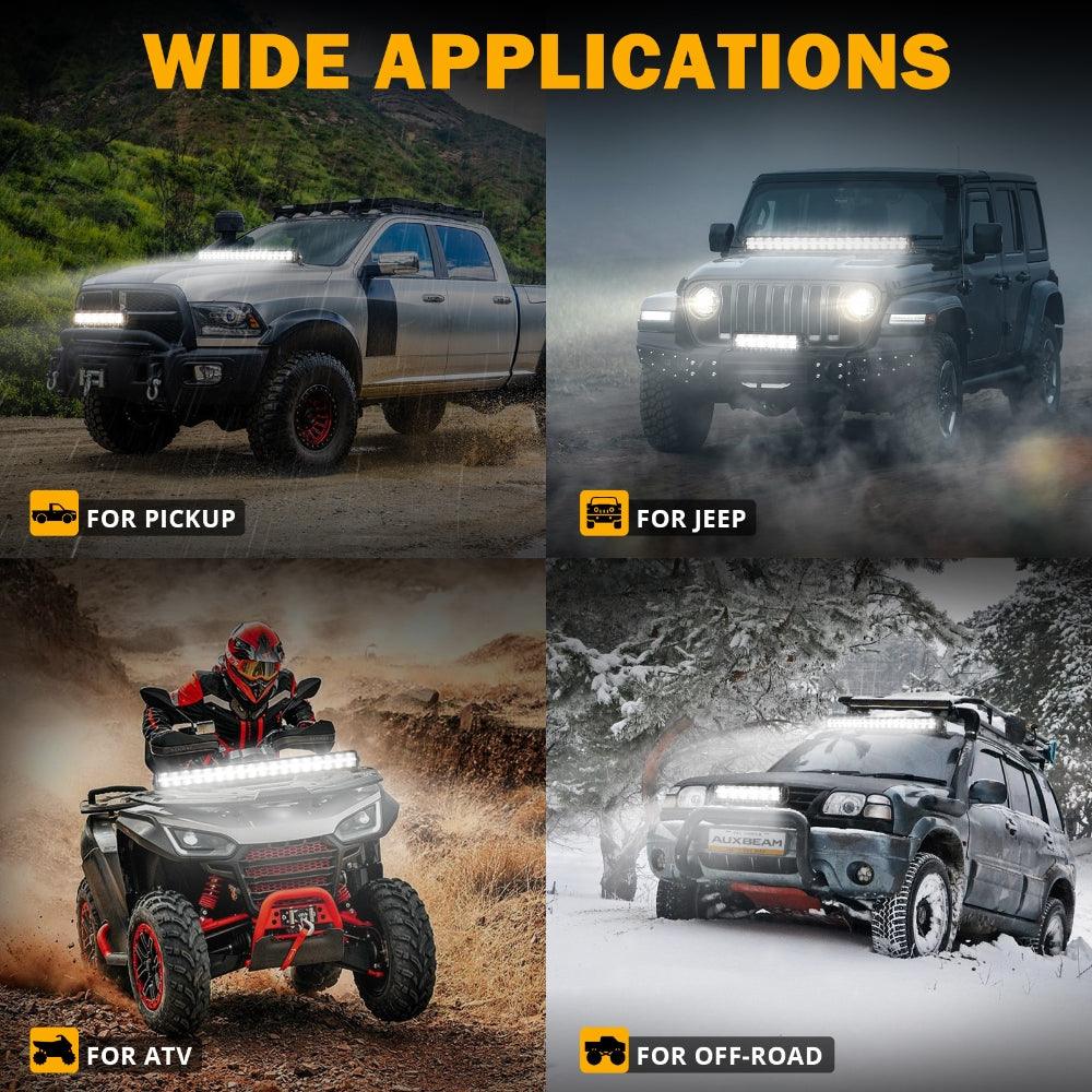 SP-DRL Series 12 Inch/22 Inch/32 Inch/42 Inch Off Road Double Row LED Light Bar With Amber&White DRL