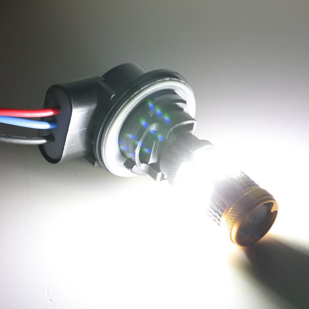 T20 7443 7440 LED Backup Reverse/Turn Signal/Brake Tail Light Bulbs 56W 600% High Brightness CAN-Bus Error Free 6500K White B21 Series | 2 Bulbs