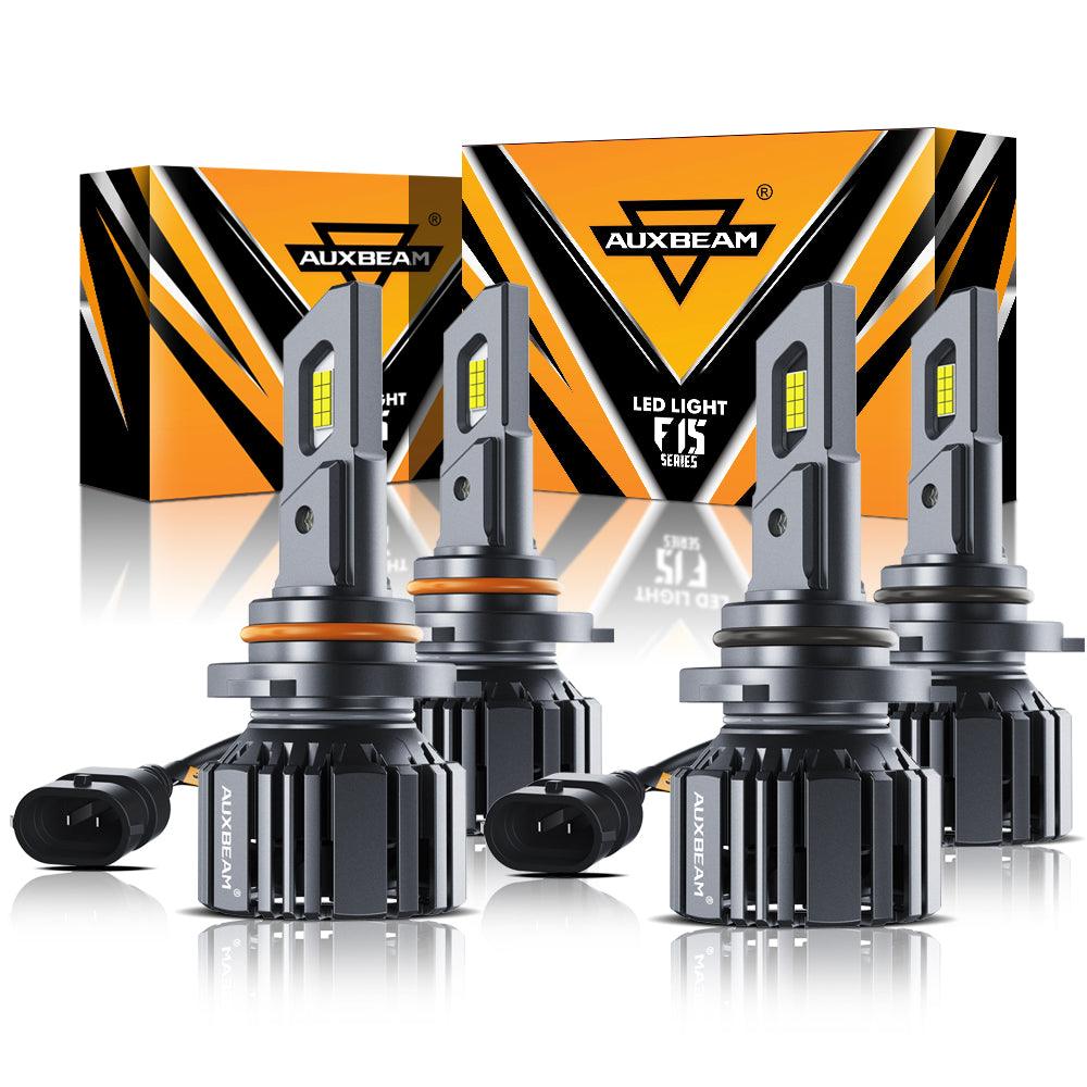 9005+9006 LED Headlight Bulbs 90W 20000LM F15 Series 20% Smaller Size 6500K Cool White | 4 Bulbs