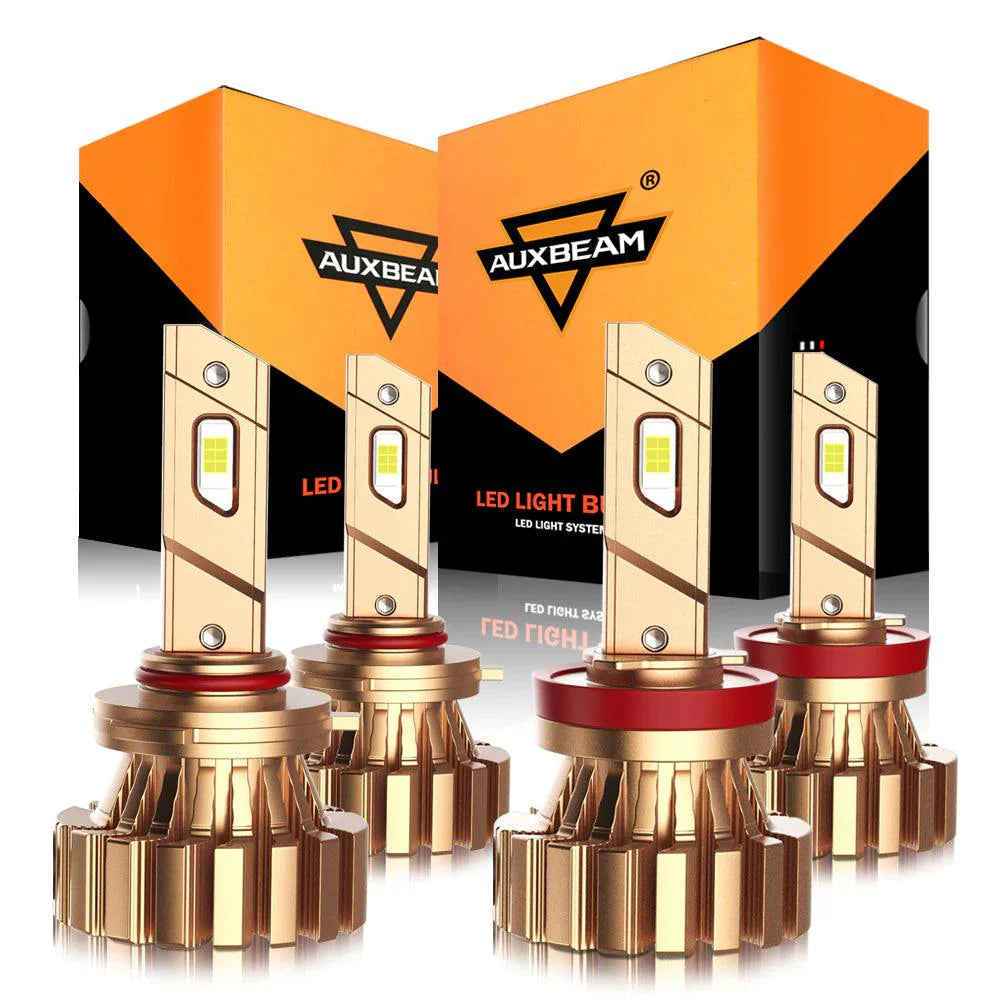 9005+H11 LED Headlight Bulbs 44W 4000LM X60 Series Fanless 6500K Cool White | 4 Bulbs