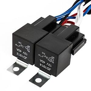 7x6 Inch LED Projector Headlights + H4 LED Headlight Brightness Intensifier Wiring Harness for Jeep Wrangler YJ XJ MJ