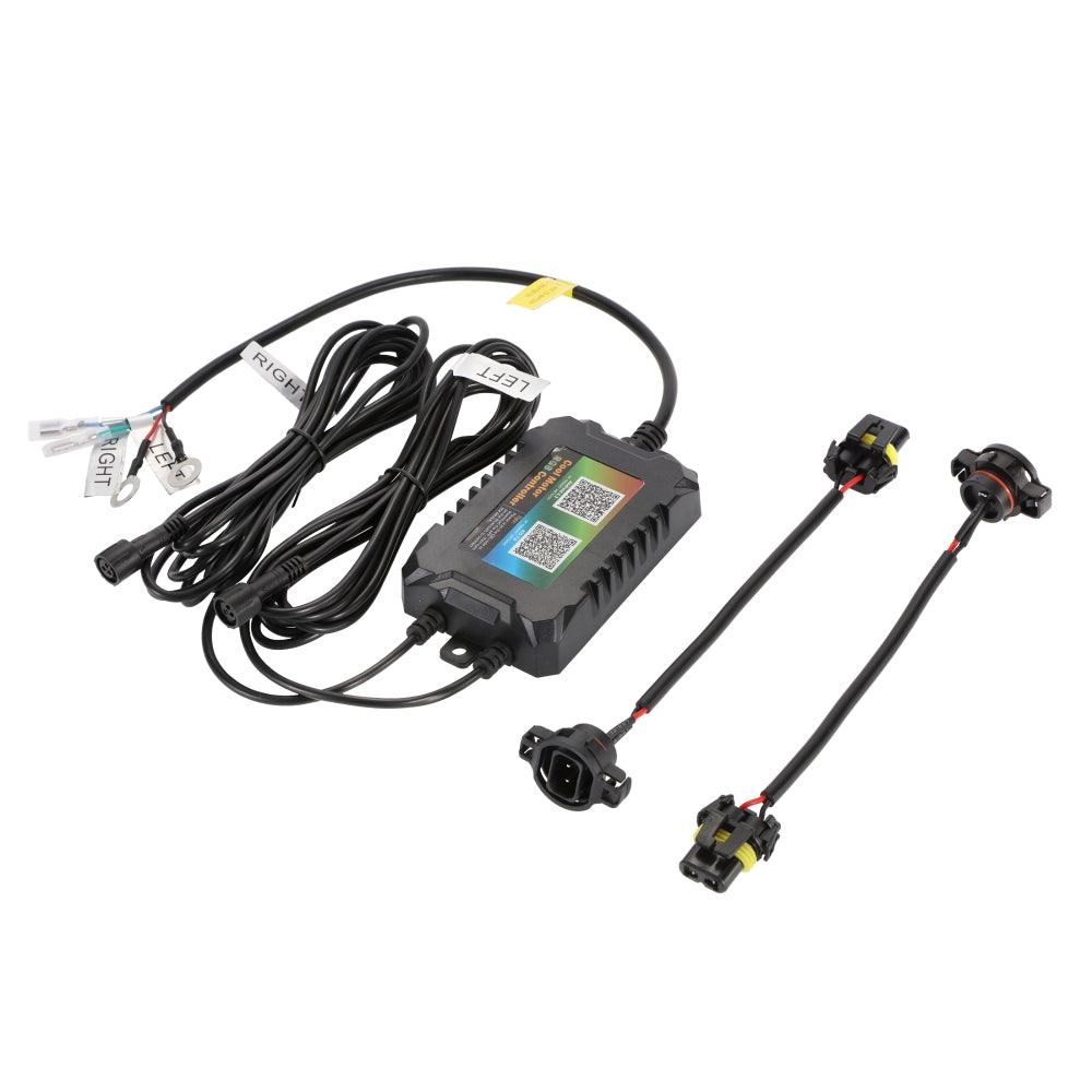 Upgraded 4 Inch LED Fog Lights with RGB Halo Ring & Turn Signal Light, Bluetooth Control for Jeep Wrangler JK/JL 2018-2024