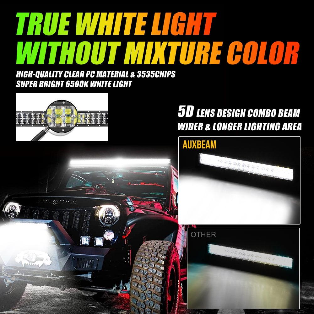 New 22 Inch V-PRO Series Straight RGBW Color Changing Off Road Led Light Bar for ATV UTV SIDE BY SIDES