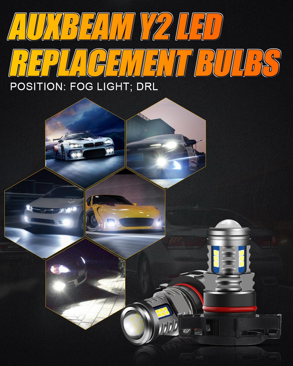 (2pcs/set) 5202/5201/PS24W/H16EU Y2 Series 3-Sides Cool White/Golden Yellow LED Fog Light/DRL