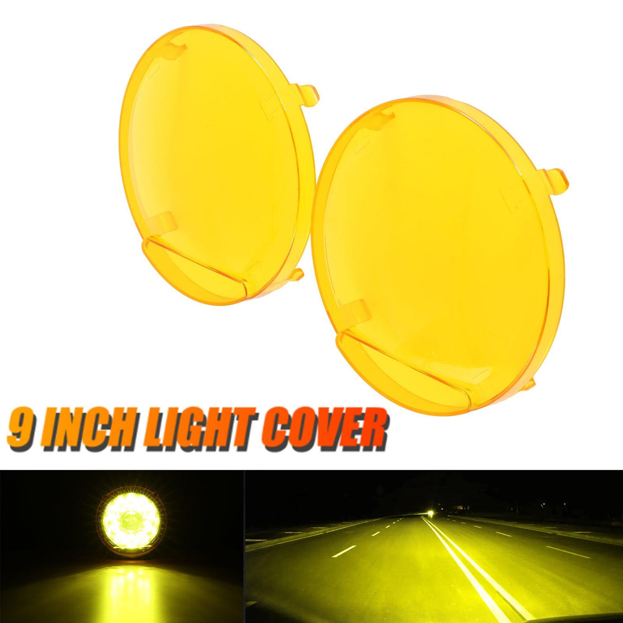 (2pcs/set) 7 Inch/ 9 Inch Round LED Driving Light Amber Cover Light Shield Cover