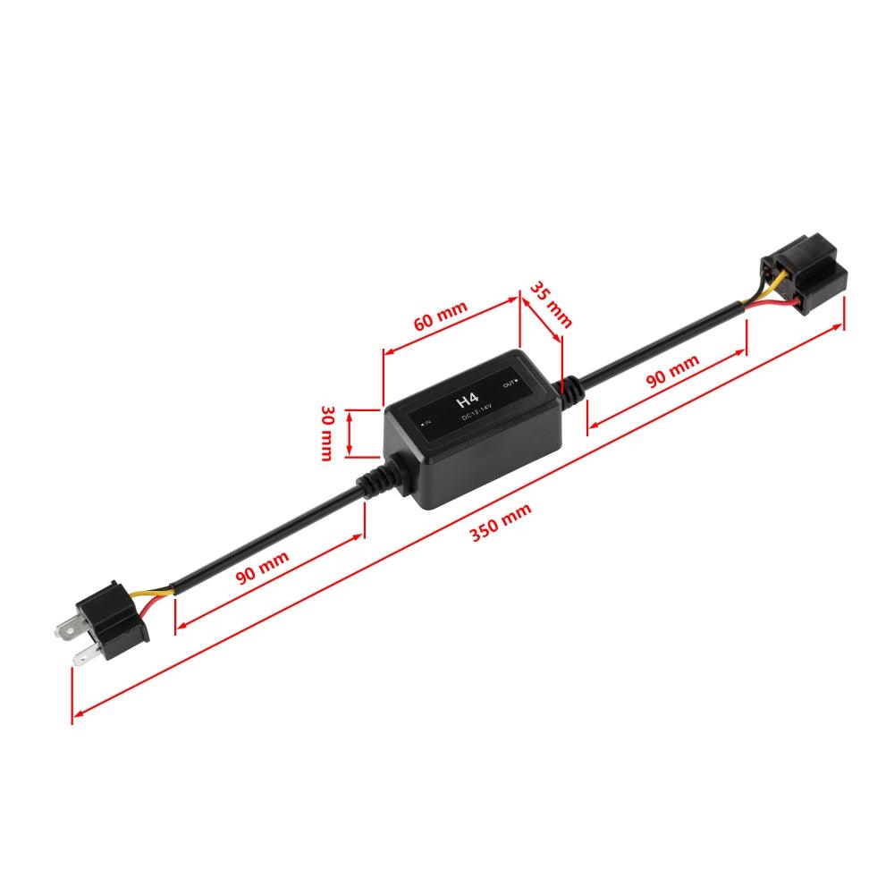 H4/9003 C10-MODEL Enhanced LED Headlight Bulbs Canbus Decoder Anti-Flicker Hyper Flash No Warning Harness Resistor Conversion Kit 2pcs/set
