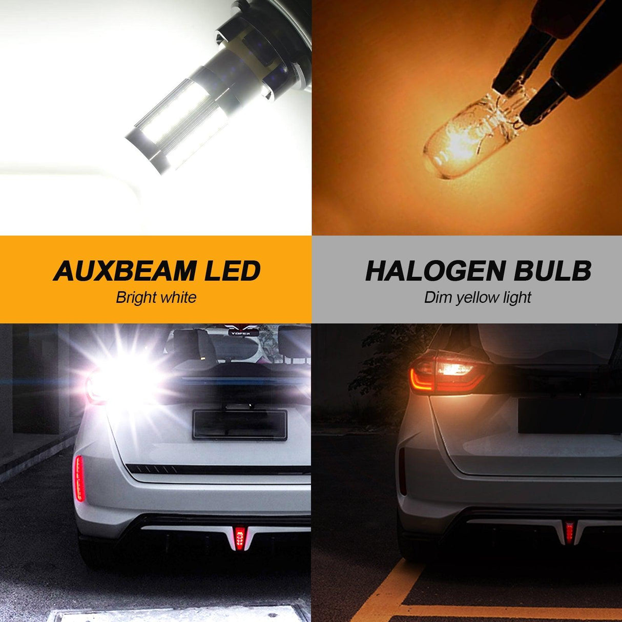 T20 7443 7440 LED Backup Reverse/Turn Signal/Brake Tail Light 20W 4000LM 6500K White 33LED Series | 2 Bulbs