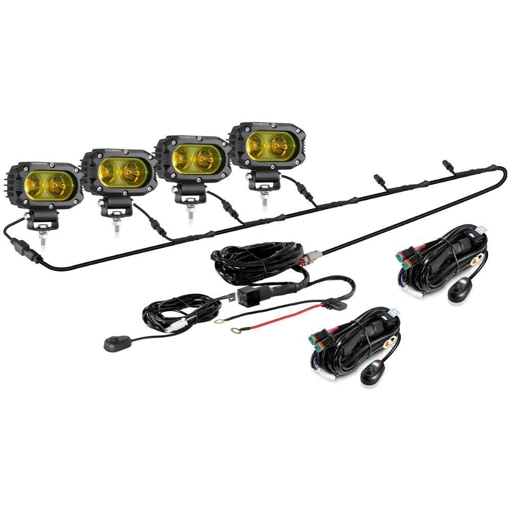 R4 Series | 4 Inch 60W LED Pods Light Flood Beam Amber Light
