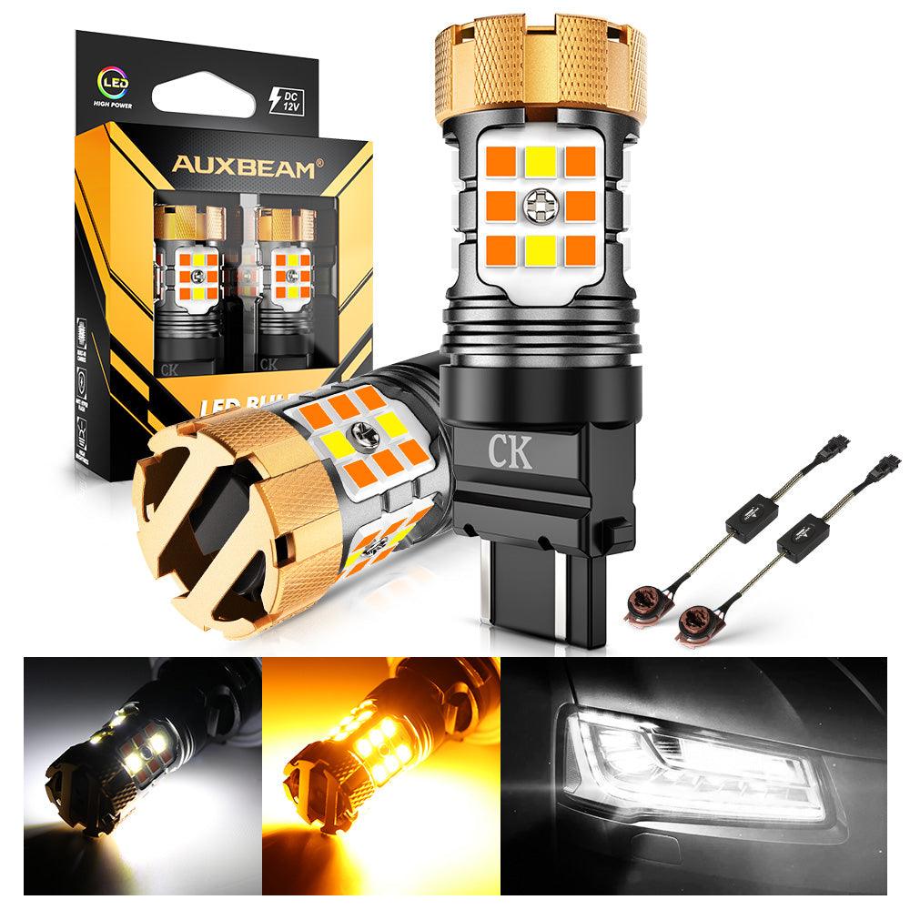 🆕 3157 US-CK LED Front Turn Signal & DRL Light Bulbs 50W 4000LM CAN-Bus Error Free Dual Color Switchback White & Amber B21-PRO Series | 2 Bulbs