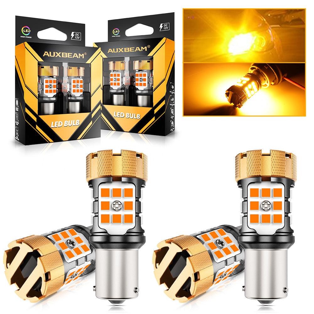 🆕BAU15S 7507 LED Turn Signal Light Rear/Front, Side Maker Light Bulbs 50W 4000LM CAN-Bus Error Free 3000K Amber B21-PRO Series |2 Bulbs