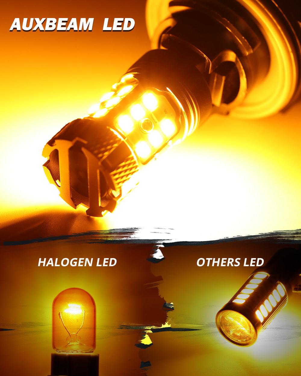 🆕T20 7443 7440 LED Turn Signal Light Rear/Front, Side Maker Light Bulbs 50W 4000LM CAN-Bus Error Free 3000K Amber B21-PRO Series |2 Bulbs