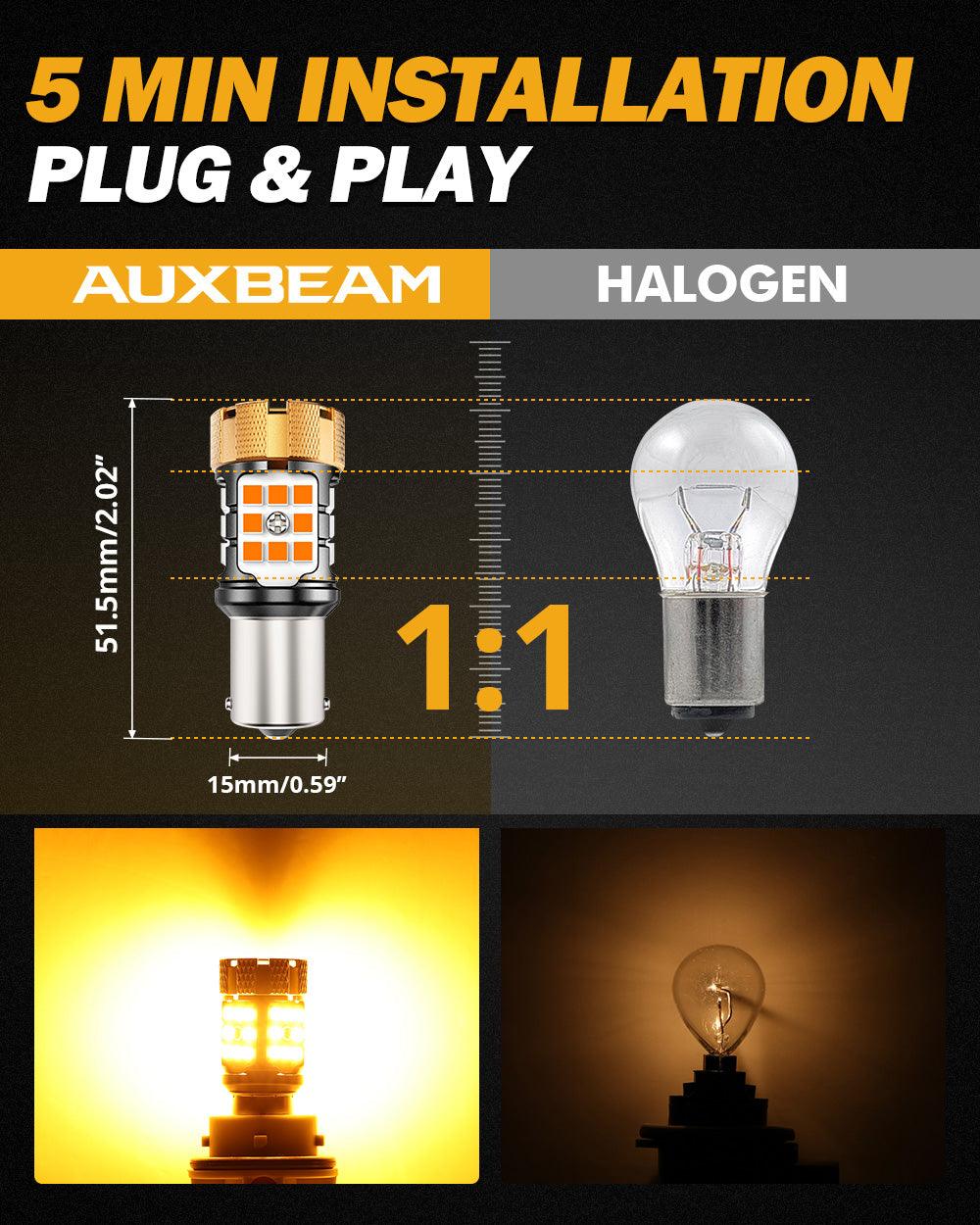 🆕1156 BA15S LED Turn Signal Light Rear/Front, Side Maker Light Bulbs 50W 4000LM CAN-Bus Error Free 3000K Amber B21-PRO Series |2 Bulbs