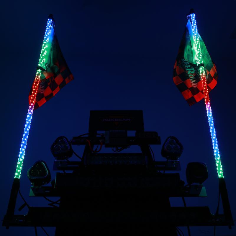 3FT/4FT LED RGB Whip Lights & Rear Pillar Flagpole Light Brackets Combo for Can-Am Maverick X3 2017 2018 2019 2020 2021