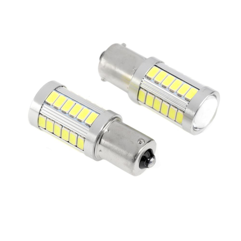 1156 P21W BA15S LED Brake/Reverse/Parking/Tail/Turn Singnal Light Bulbs 50W 8000LM Cool White/Amber/Red 33 Series | 2 Bulbs