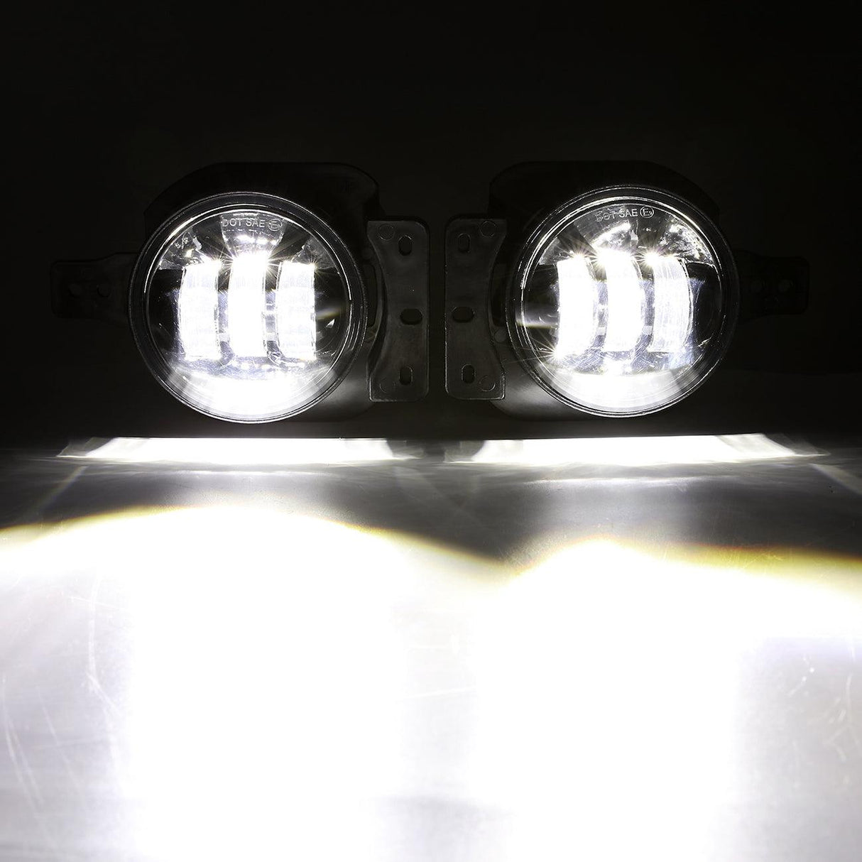 (2pcs/set) 4 Inch Round LED Fog Lamps with 2 Brackets for 2018 2019 2020 Jeep Wrangler JL JLU Jeep Gladiator JT