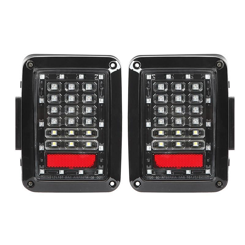 7'' LED Headlight Replacement, 4'' LED Fog Light & LED Smoke Tail Light Brake Reverse Turn Signal Lamp for Jeep Wrangler JK