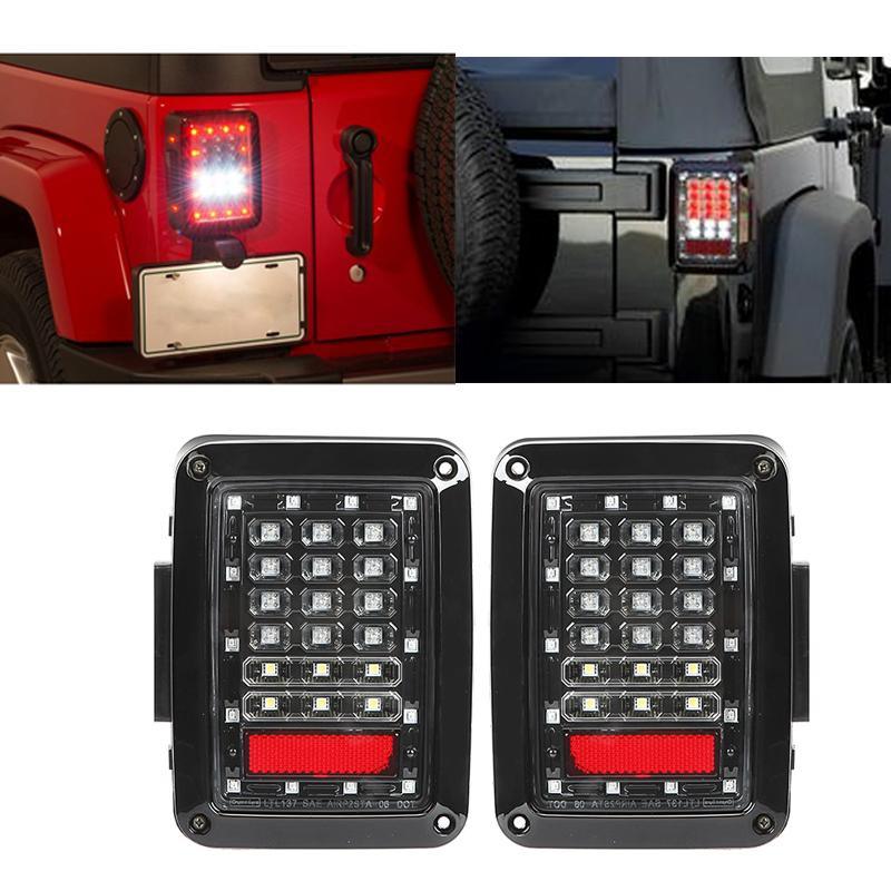 LED Tail Lights Rear Brake Turn Signal Reverse Lamp for Jeep Wrangler JK 2007-2017(American Version)