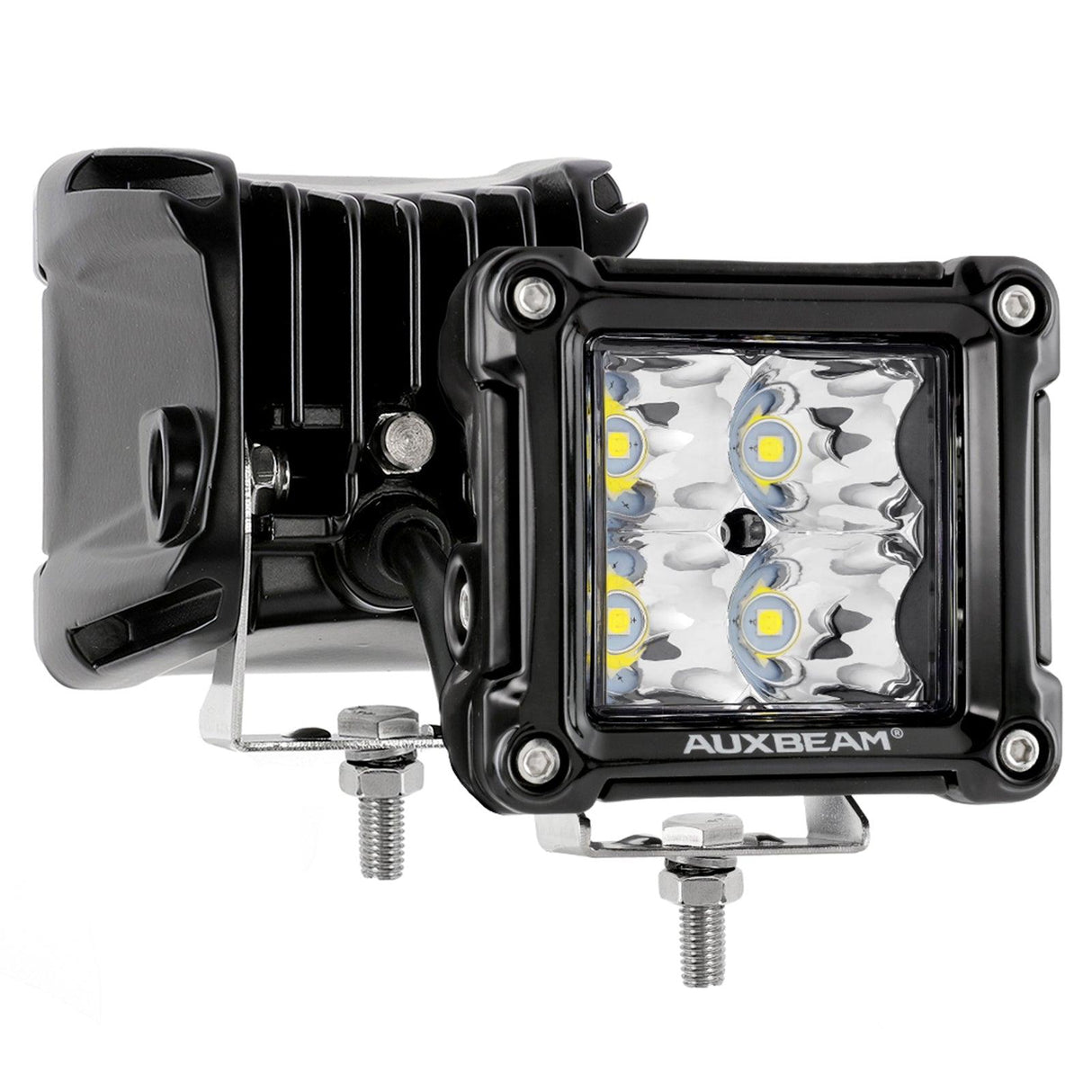 3 Inch 40W Spot/Flood Beam LED Pods Light + Universal LED Working Lights Mounting Brackets