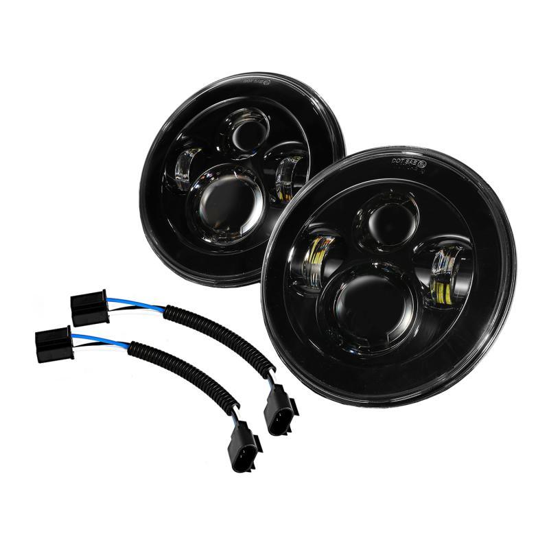 7'' LED Headlight Replacement And 4'' 30W LED Fog Lights with White DRL+Amber Turn Signal For Jeep Wrangler2007-2018 JK