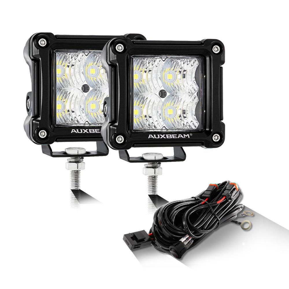 3 Inch 40W Spot/Flood Beam LED Pods Light + Universal LED Working Lights Mounting Brackets